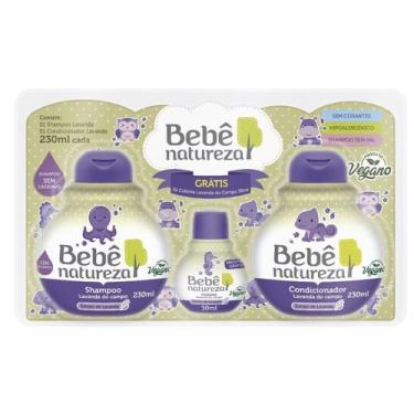 Imagem de Bebe Natureza Kit Lavanda Colônia Shampoo e Condicionador Hipoalergêni