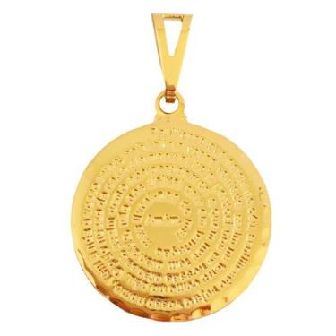 Imagem de Medalha Pingente Oração Pai Nosso Banhado a Ouro 18k - Dinis Joias