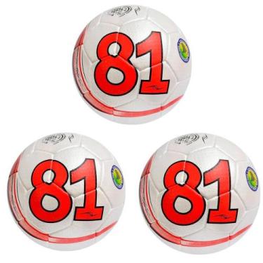 Imagem de Bola Campo Dalponte 81 Star Microfibra Costurada A Mão Kit 3, Branco