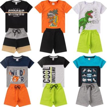Imagem de Kit 4 Conjunto Juvenil Masculino Menino de Verão Roupa Calor - Aymee, 