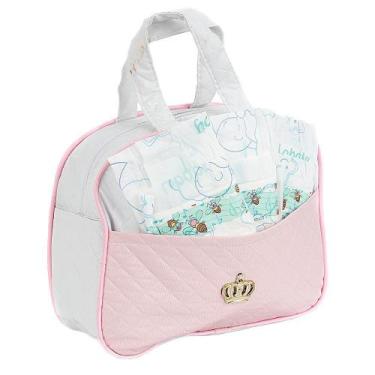 Imagem de Bolsa Maternidade Enxoval 03 Fraldas Rosa Bebê Reborn Luxo - Love