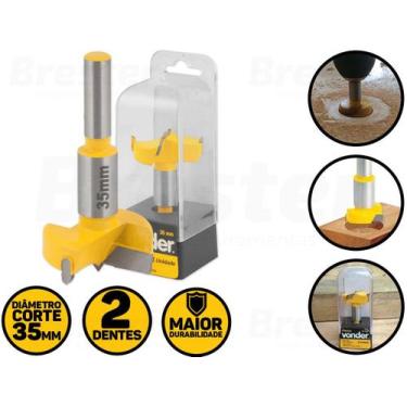 Imagem de Fresa P/ Dobradiça Formato Caneco 35mm 2 Dentes Vonder 5314100035