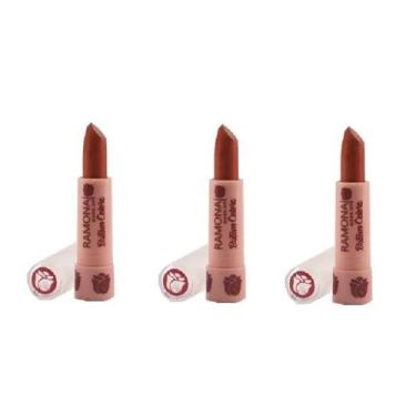 Imagem de Kit 3 Batom Colors Cor 23 Cacau 3,8gr - Ramona Make Up