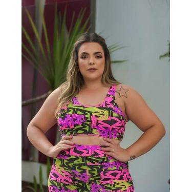 Imagem de Top para Academia Feminino Plus Size Estampado - Fitmoda, Estampa, 324