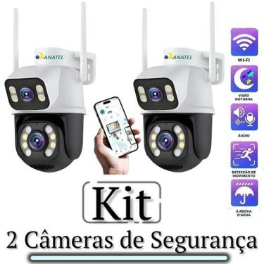 Imagem de Kit 2 Câmera Segurança Ip A28 Wife Prova D'agua Lente Dupla Icsee Vigi