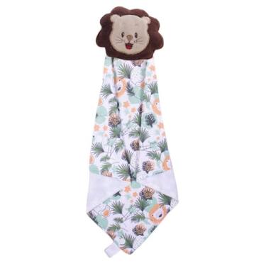 Imagem de Naninha para Bebê de Bichinho de Pelúcia com Prendedor de Chupeta Menino e Menina (Leão Marrom)