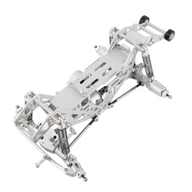 Imagem de Pothyes 1:18 Metal Upgrade Chassis Frame with Axles Gearbox for RC LOSI Mini LMT 1/18 Digger Monster Truck Brushed RTR LOS01026 Metal Upgrade Parts (Silver)