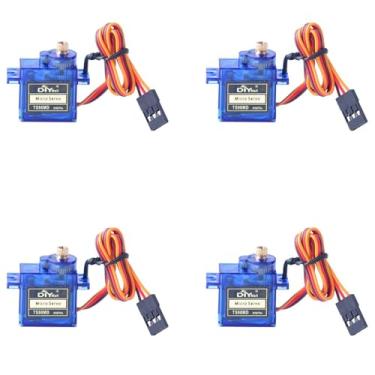 Imagem de RCmall 4 Packs TS90MD 9g Micro Digital Servo Full Metal Gear RC Servo for RC Drone Smart Car (90-180 Degree Controllable Angle)