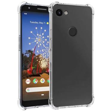 Imagem de Yerebel Capa para Pixel 3A XL, capa fofa para Google 3A XL G020C, capa de silicone de borracha macia TPU transparente e flexível para Google Pixel 3A XL transparente
