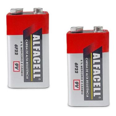 Imagem de Bateria 9V Pilha Retangular Alfacell com 2 Unidades blister