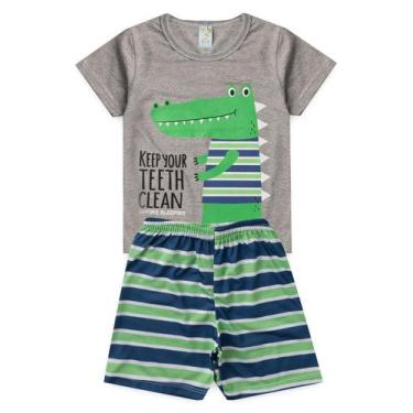Imagem de Pijama Infantil Masculino Verão Dinossauro - Hey Kids Mescla - HeyKids
