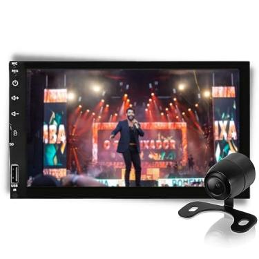 Imagem de H-Tech Aparelho de som automotivo MP5 2 Din com Tela de vidro 7" HT-3100 USB SD card Auxiliar Bluetooth Espelha com cabo Android 5 ao 13 e iOS 4 ao 13 Pro Max