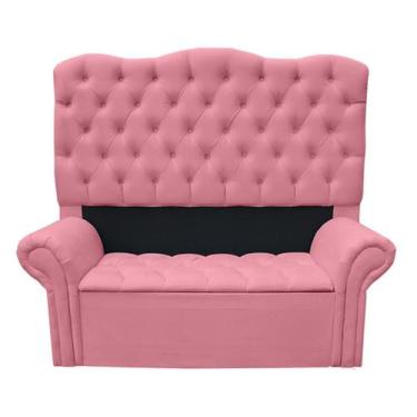 Imagem de Kit Cabeceira + Recamier Baú Agnes Para Cama Box Casal King 195 Cm - S