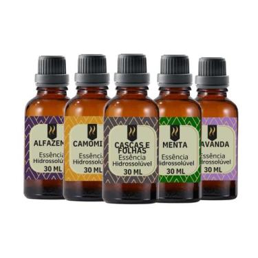 Imagem de Super Kit 5 Essências A Base Água Hidrossolúvel 30ml Difusor - Nattuar