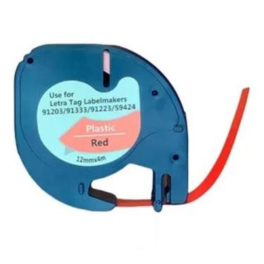 Imagem de Fita P/ Etiquetadora Rotuladora Dymo Letratag Vermelha - Label