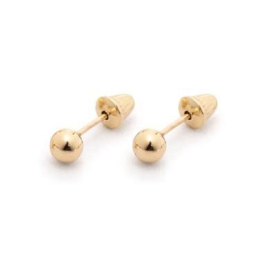 Imagem de Brinco Ouro 18K Teor 750 Bolinha Bola Esferas - Tamanho a selecionar -