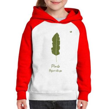 Imagem de Moletom Infantil Plants Before Guys - Foca na Moda, Branco, Vermelho, 