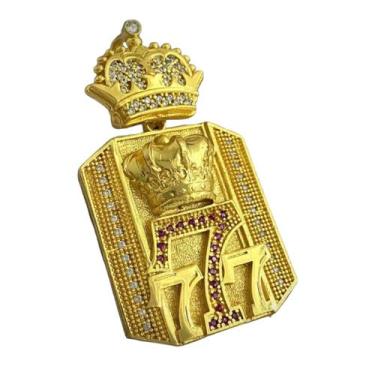 Imagem de Pingente 777 Em Rosa Coroa Personalizado g - Banhado a Ouro - ToJoia18