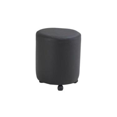 Imagem de Puff Cirius C/Rodízios Plástico Corano Preto - Gran Belo