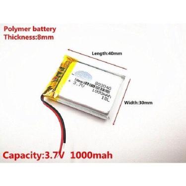 Imagem de Bateria Fone Ouvido 1000 Mah 3,7v  2 Fios  8x40x30. - KMIG