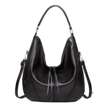 Imagem de Bolsa Feminina Grande Elegante Transversal Bolsa De Ombro - Alwy, Pret