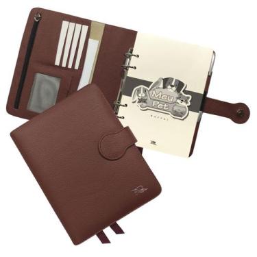 Imagem de Agenda Meu Pet Couro 167-R Personalizada Raffai Couros, Bordô