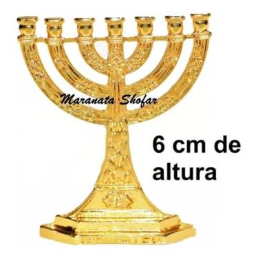 Imagem de Menorah Candelabro Jerusalém Miniatura - Maranata Shofar 