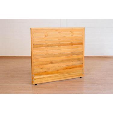 Imagem de Cabeceira Rústica Serenelife em Madeira de Eucalipto, Natural, Casal