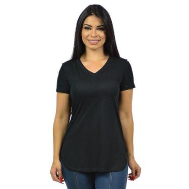 Imagem de Mullet Gola V Blusa Feminina Blusinha Tapa Bumbum - Vesttuario, Preto,