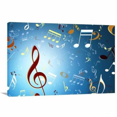 Imagem de Quadro decorativo Música Notas Musicais Tela em Tecido - Wall Frame