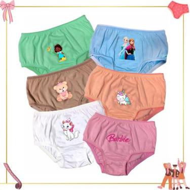 Imagem de Kit 12 Calcinhas Infantil 100% Algodão P-M-G-GG - Maramiss Lingerie, M