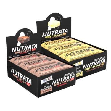 Imagem de 2x Grego Bar Maracujá e Brigadeiro - Nutrata 12 un.
