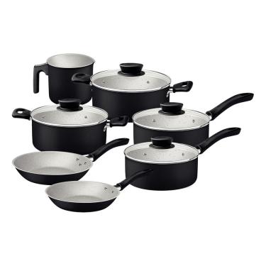 Imagem de Jogo Panelas Tramontina Linz Starflon Max Preto 7 Peças