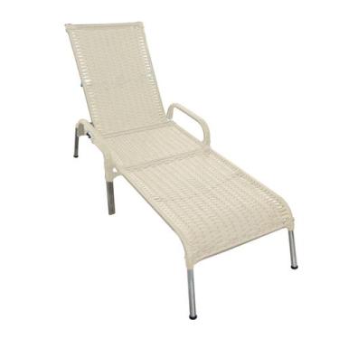Imagem de Espreguiçadeira Piscina Reclinável Alumínio Fibra Sintética Madrid - M