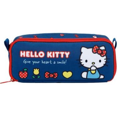 Imagem de ESTOJO DUPLO HELLO KITTY T04-11983 Azul - XERYUS, Azul