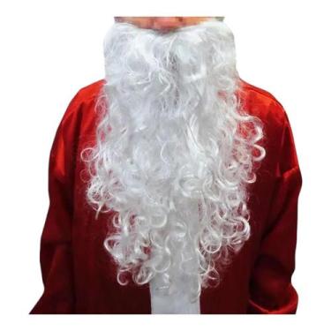 Imagem de Barba de Papai Noel Longa com Bigode Ondulados Acessório de Fantasia d