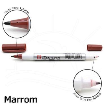 Imagem de Caneta Ident Pen Sakura Permanente 2 Pontas, MARROM