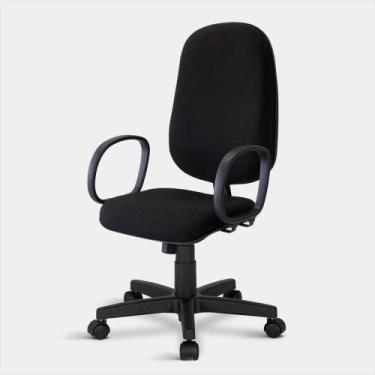 Imagem de Cadeira Presidente Turim Giratória Relax com Braços Preta - Flex Cadei