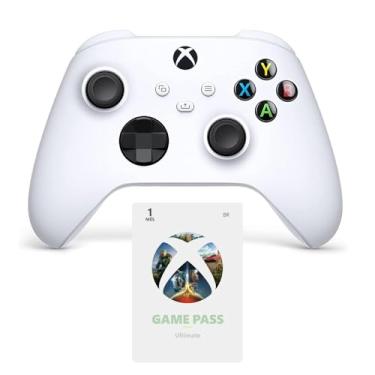 Imagem de Controle Sem Fio + Assinatura Game Pass Ultimate 1 Mês - Experiência Completa para Jogos Online e Multiplayer (Branco)