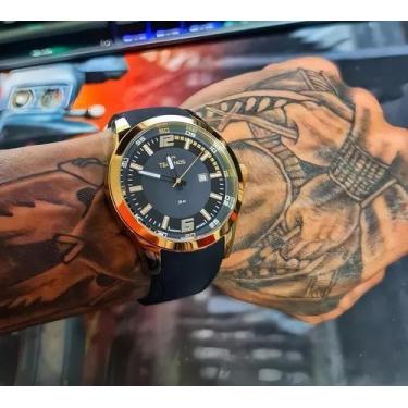 Imagem de Relógio Masculino Technos Racer Preto Envio 24h Cor do bisel Dourado