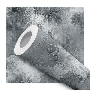 Imagem de Papel de Parede Adesivo Aço Metal Prata Moderno Quarto Sala de Estar -