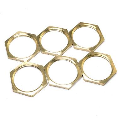 Imagem de Pro Bamboo Kitchen 12 peças 1/4" / 6 peças 3/4" fêmea rosca de latão caimento porca de trava hexagonal e porca de bloqueio de flange, 3/4"