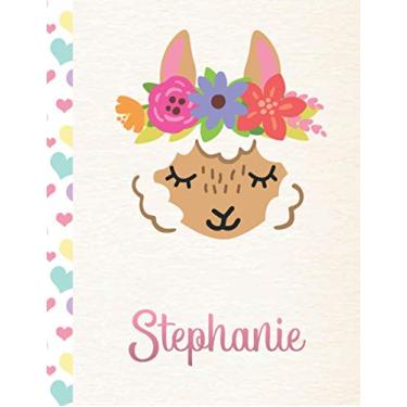 Imagem de Stephanie: 2021. Personalized Weekly Llama Planner For Girls. 8.5x11 Week Per Page 2021 Planner/Diary With Pink Name