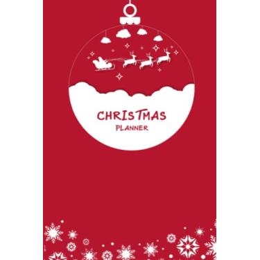 Imagem de Planejador de Natal: Design premium vermelho de Natal – com lista de tarefas, lista de compras, planejador de presentes, planejador de refeições, planejador de festas, agenda de fotografia e rastreador de livro de endereços de cartões comemorativos