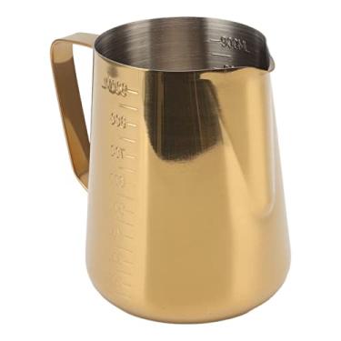 Imagem de Vaporizador de café, Bico Anti-pingos, Jarro de Espuma de Leite à Prova de Respingos, Aço Inoxidável 304, Duas Escalas de Medição para Cappuccinos (Ouro)