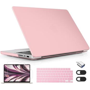Imagem de Lepeoac Compatível com MacBook Pro 16 polegadas 2023 2022 2021 versão M3 A2991 M2 A2780 M1 A2485 Pro Max, capa rígida de plástico com capa de teclado e protetor de tela, Aby Pink