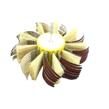 Imagem de 6"/150mm*6mm Haste Montada Sisal & Esmeril Pano Escova de Polimento de Cerdas Roda ou acessório para Lixamento de Primer de Madeira, Substituir Lixa, 400 Grãos