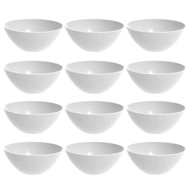 Imagem de Kit 12 Tigelas Pequenas Brancas Crippa Travessa Restaurante Buffet Salada Sobremesa