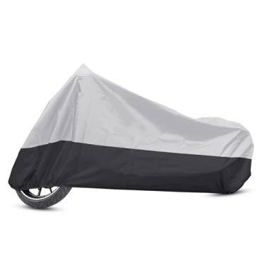 Imagem de Partuto Capa de motocicleta capa completa capa de chuva protetor de poeira à prova d'água para Honda CB CBR CR CRF Cruiser Scooter Tour Bikes 190T L tom prata preto substituição