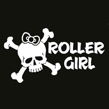 Imagem de Makarios LLC Skate Roller Derby Roller Girl Cars Trucks Vans Walls Laptop MKR| Branco |5,5 x 3|MKR568